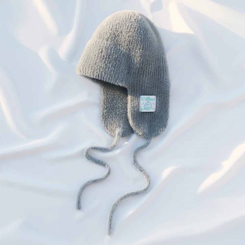 Knit Trooper Hat - Blue Gray Trooper Hat 護耳翻蓋