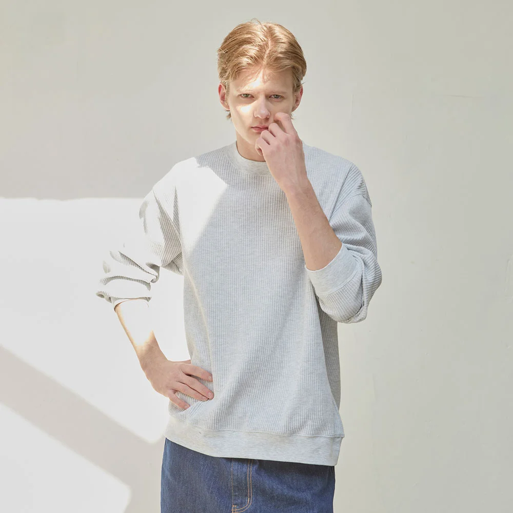 Waffle Sweatshirt (Melange Grey)
