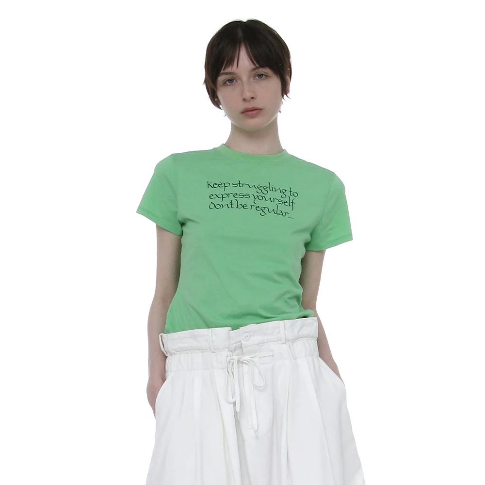 DBR SLOGAN PRINTED SHORT SLEEVE TEE_NEON GREEN