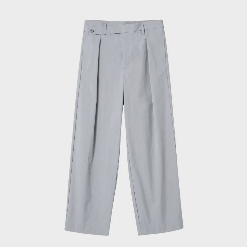 深 百褶 休閒卡其 褲子_LIGHT GREY / NE-PC023601-20