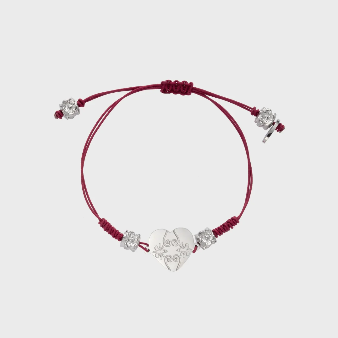 heart bloom bracelet-red