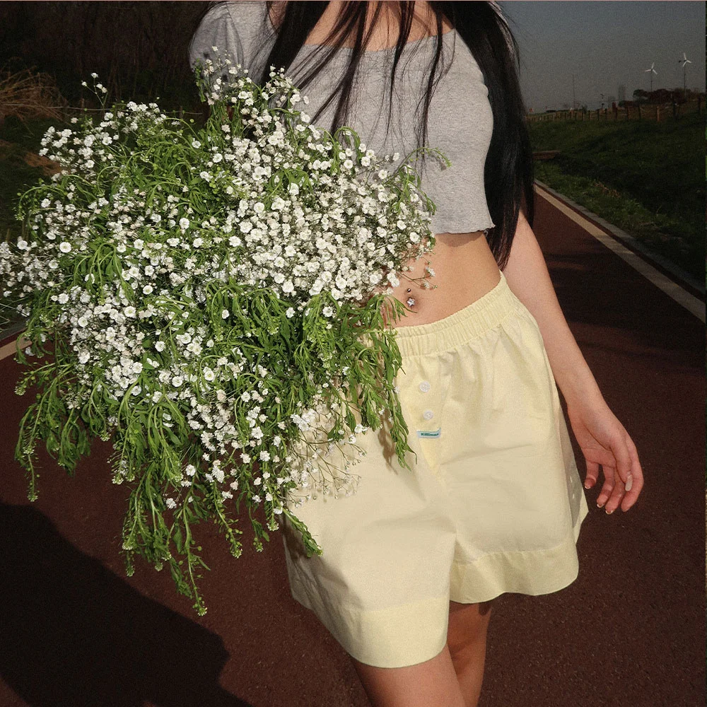 Summer One Mile Cozy Shorts - lemon yellow