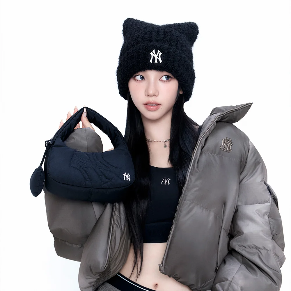 基本款 運動風 縫線 迷你 Hobo Bag NY (Black)