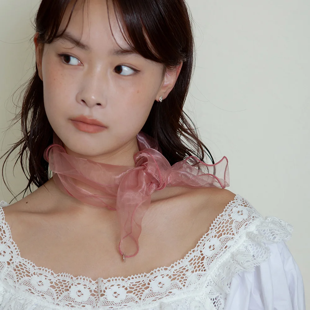 organza petit scarf - pink