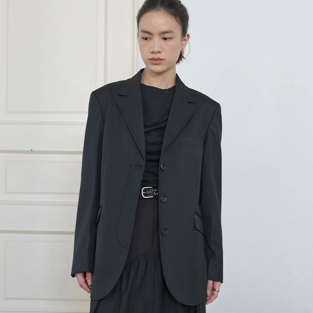 SINGLE HIDDEN JACKET_BLACK