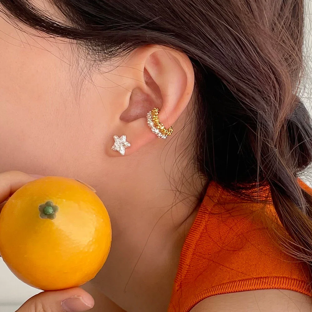 foil star earring (2color)