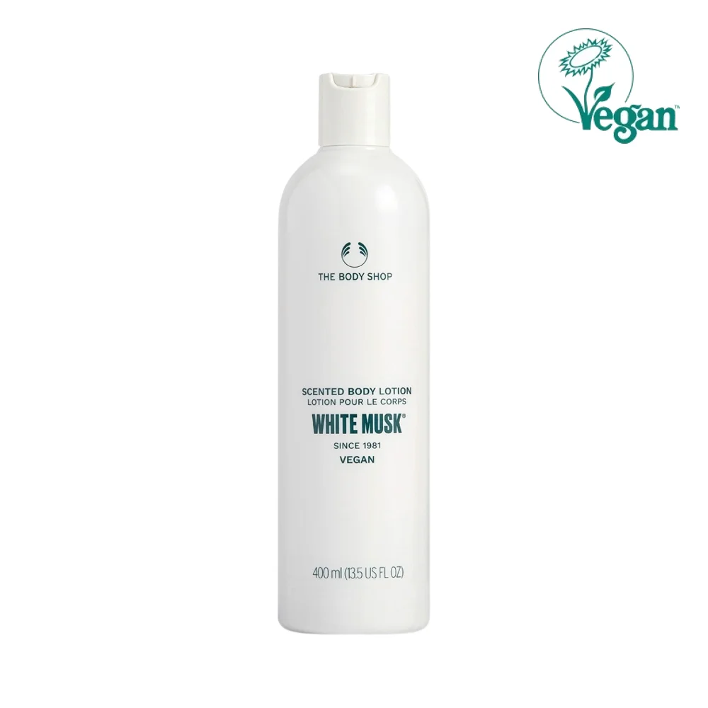 The Body Shop 白色 麝香 香氛 身體 乳液 400ml
