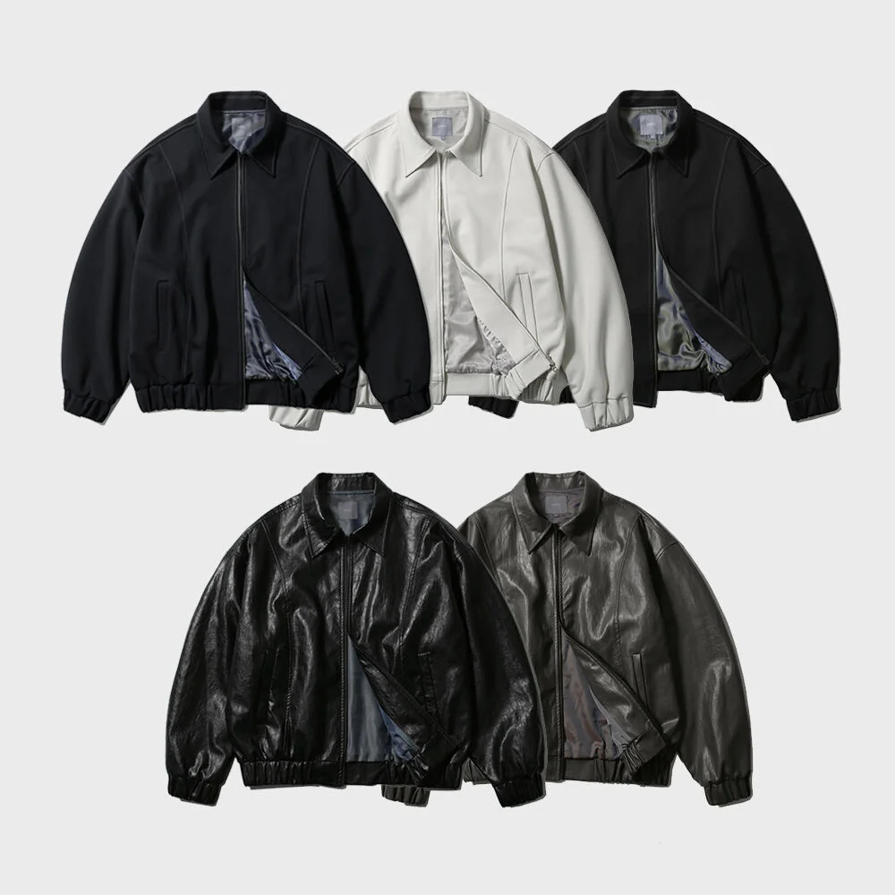CURVED COLLAR BLOUSON (5 colors)