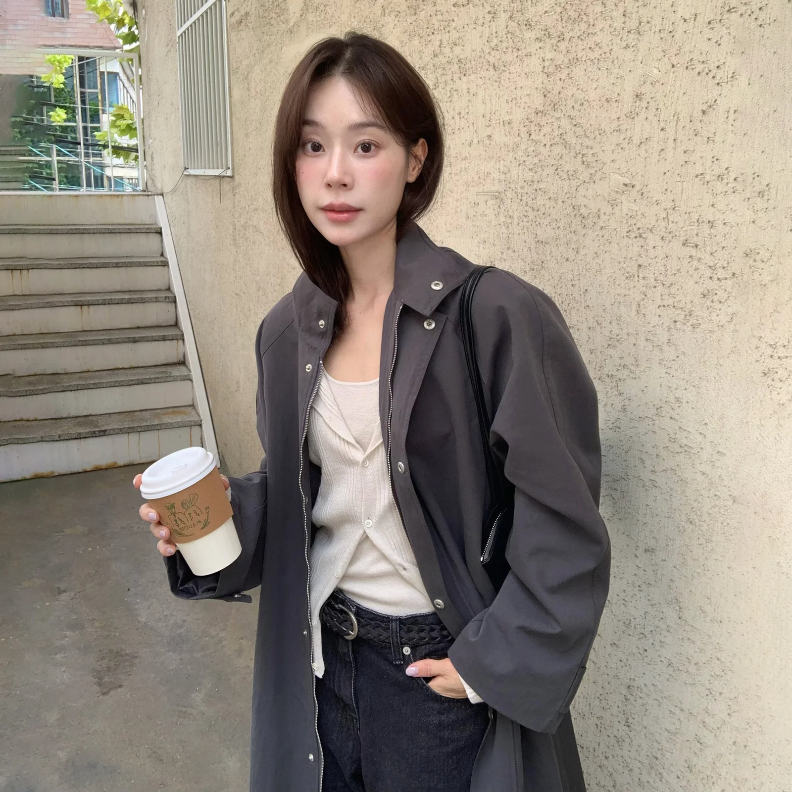 Dover Trench Coat_Charcoal