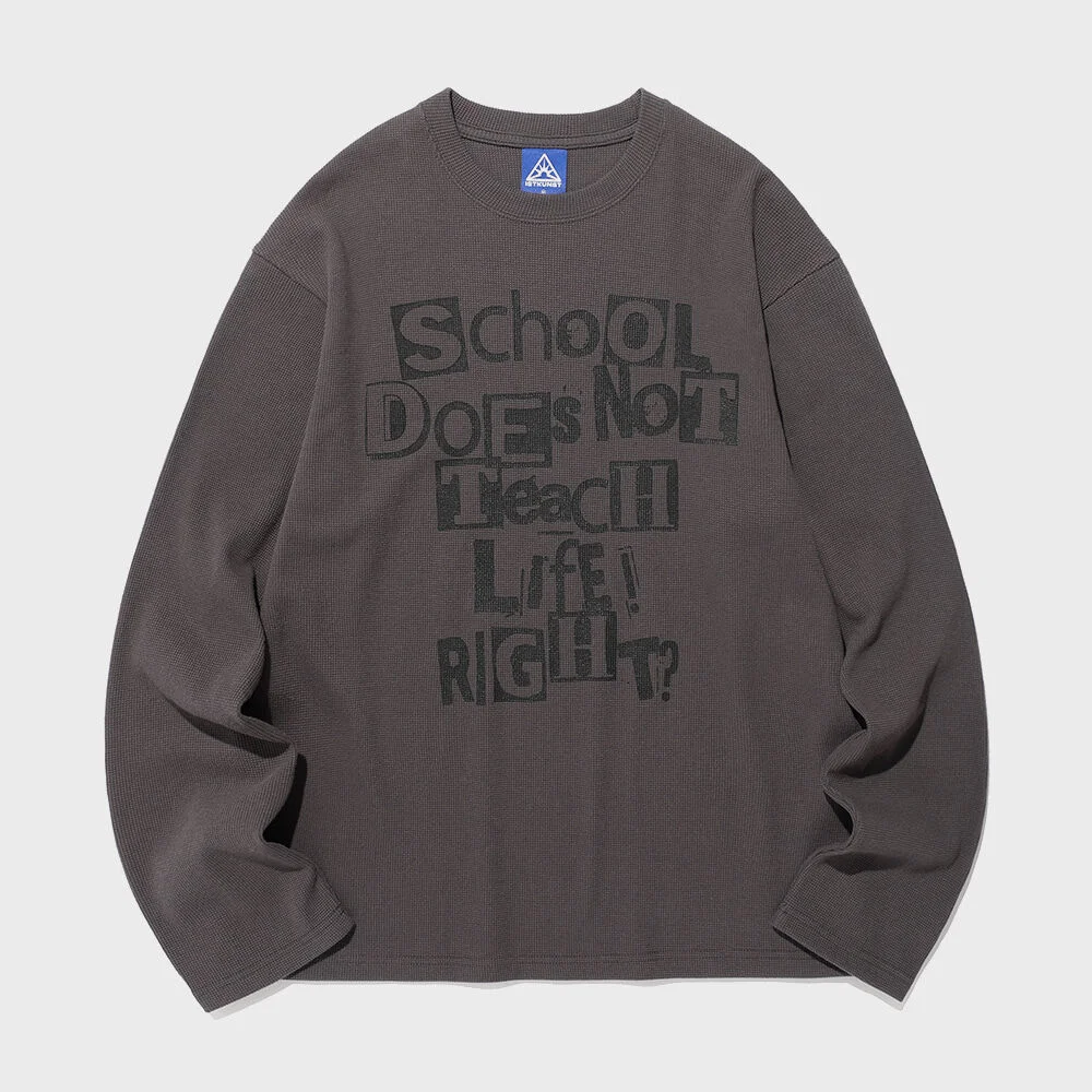 DOES NOT TEACH WAFFLE LS TEE_CHARCOAL(IK2FSMT551A)