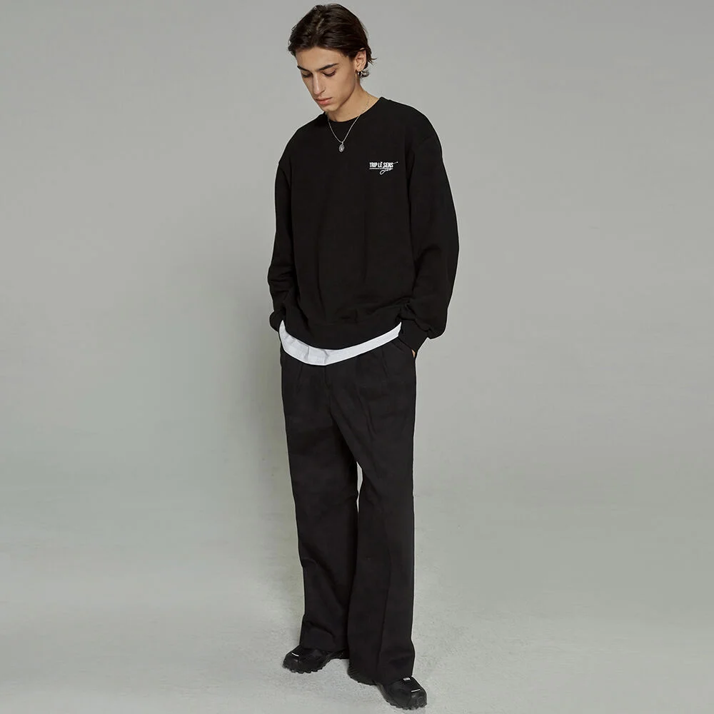 HEAVY TWILL WIDE PANTS BLACK