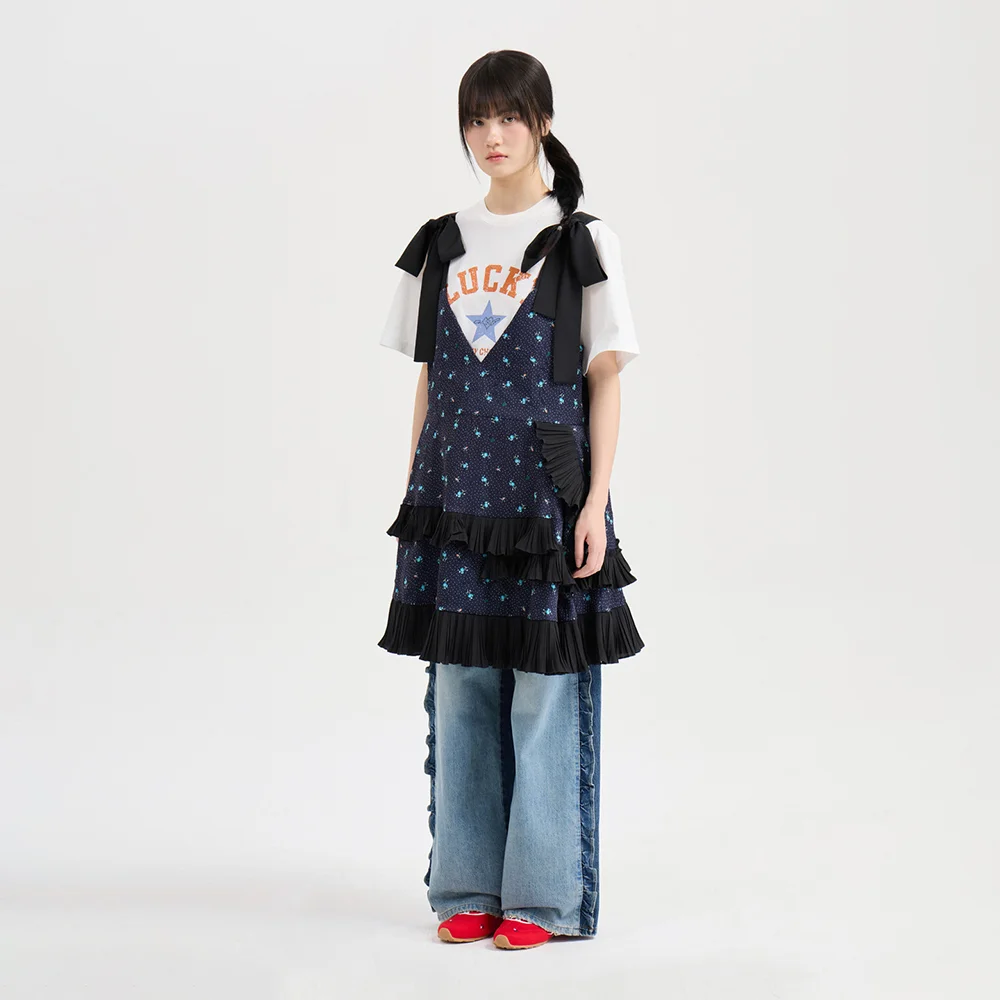 Pleated Color Blend Mid Dress (multi color) LFDAS26220XXX