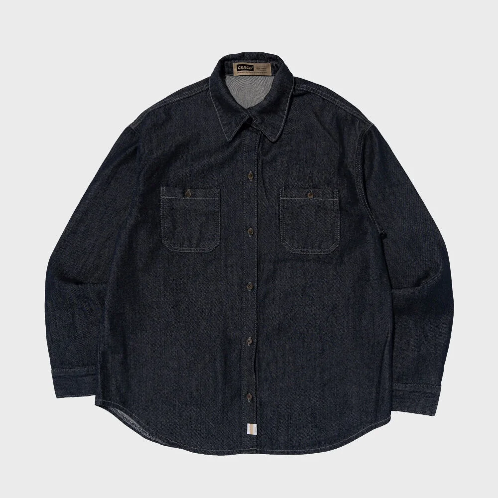 Non-fade 牛仔 牛仔 襯衫 (藍色)