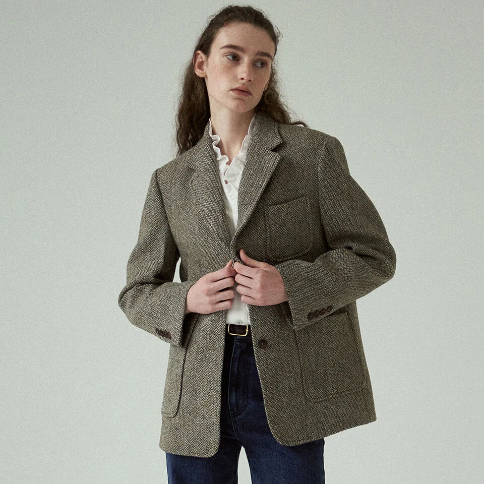 classic wool jacket (khaki)