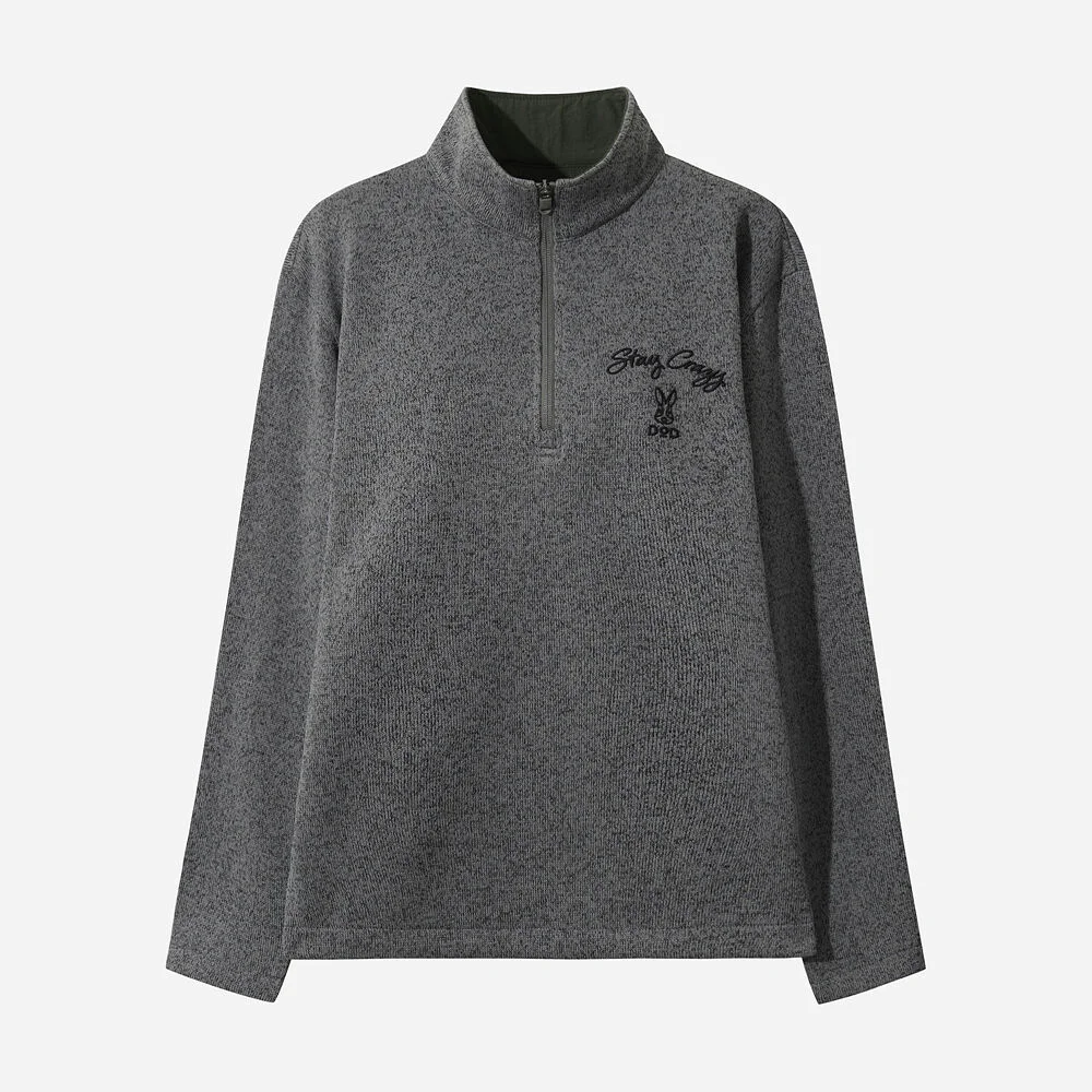 Temp Knit 基本款 拉鏈 風褸(D.CHARCOAL GREY)