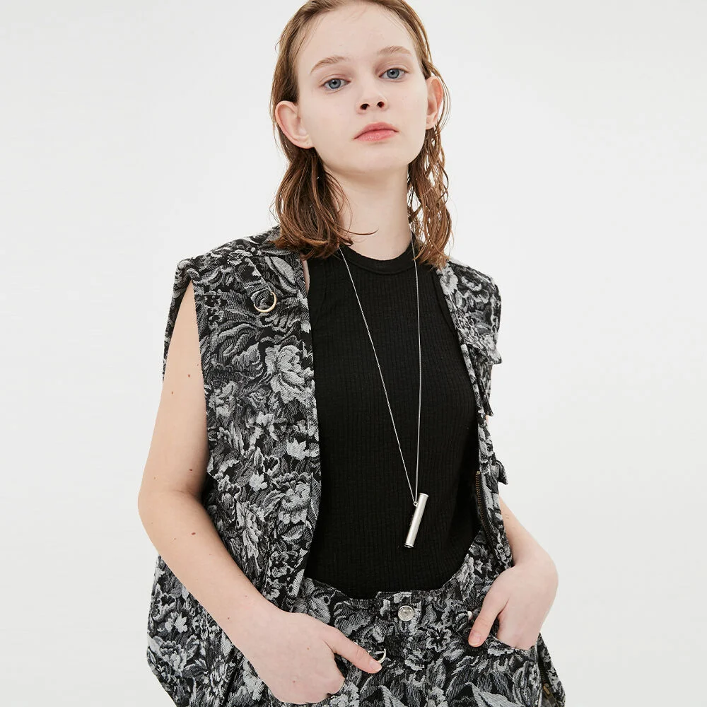 UNISEX, Elie Flower Fisherman Vest / Black Flower