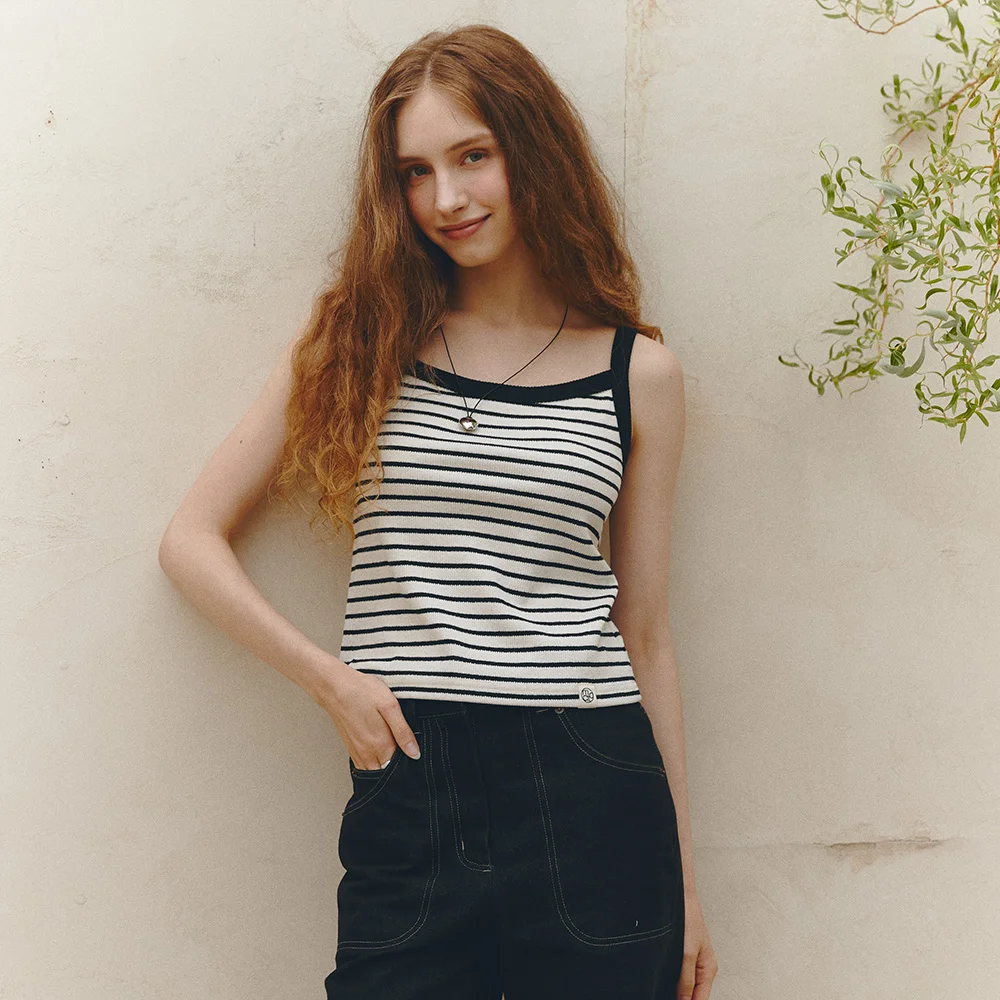 STRIPE SLEEVELESS (ivory stripe)