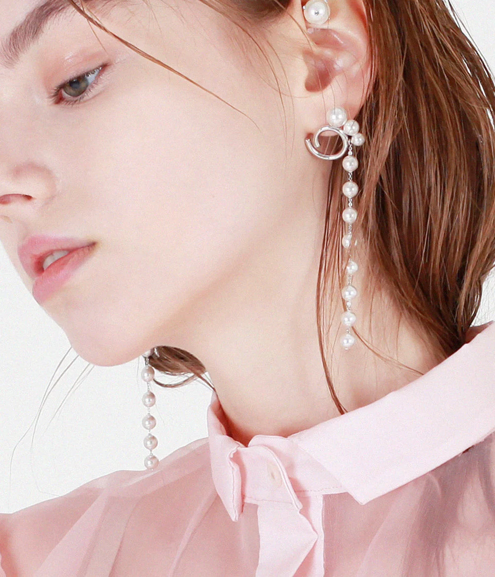 3Pearl Chain Earring