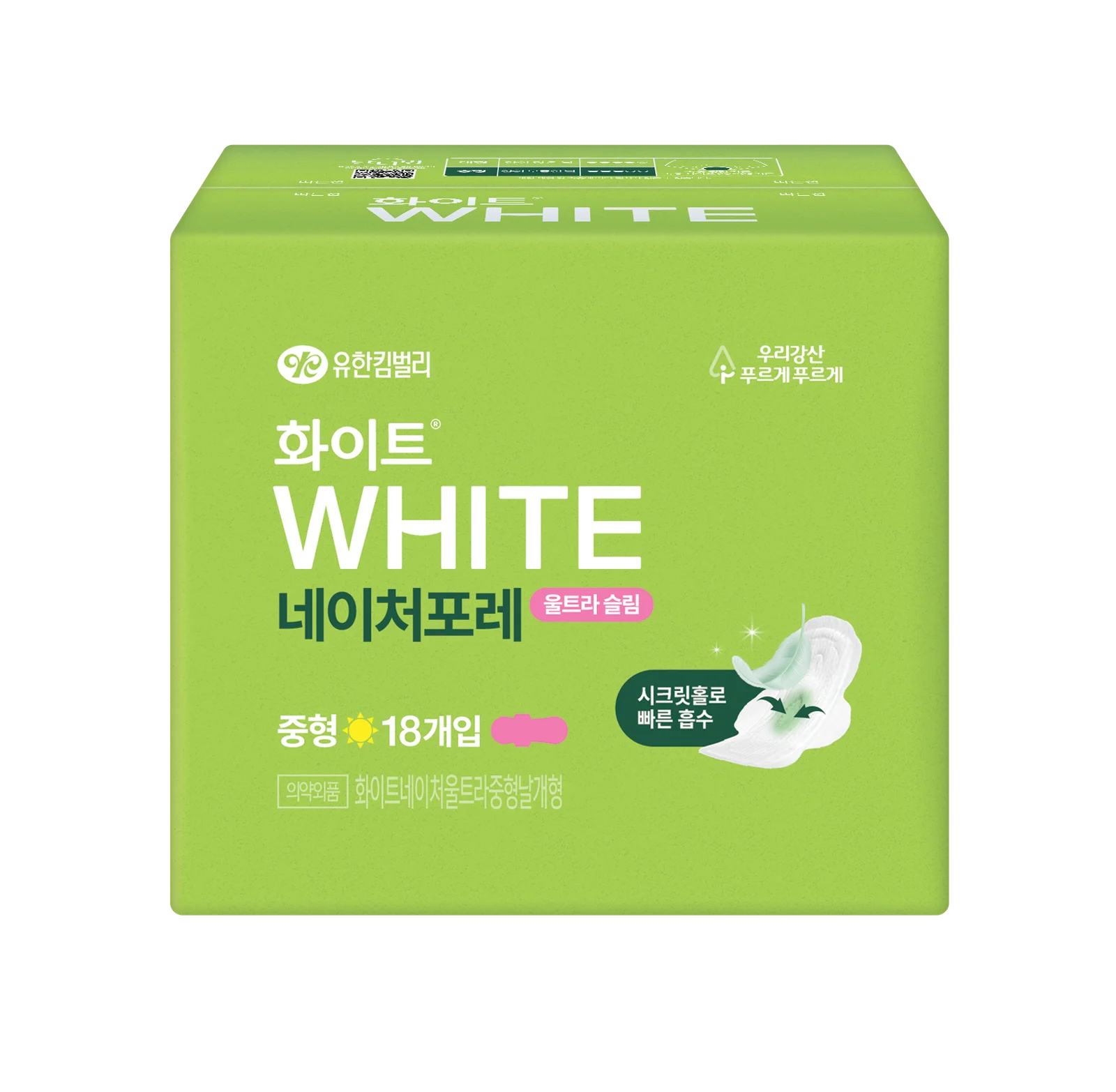 白色 自然森林 棉柔中型 18