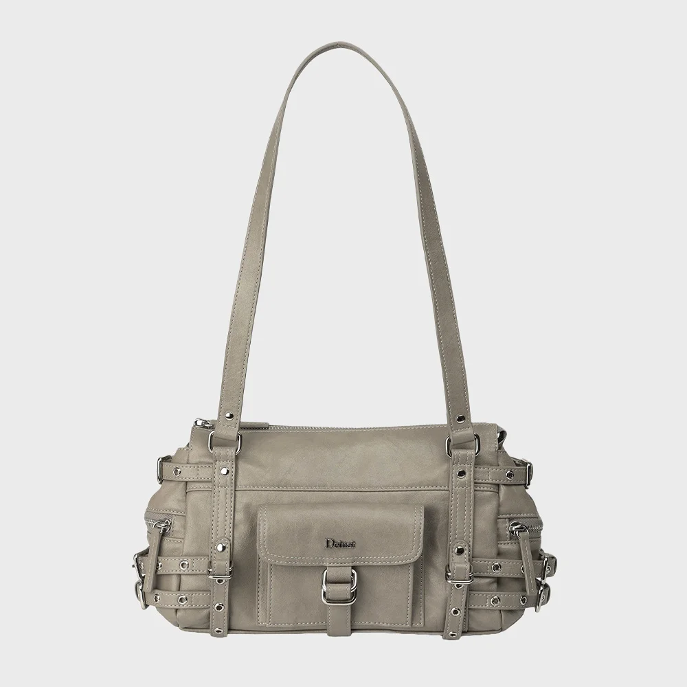 BELTED POCKET MINI SHOULDER BAG IN GREY
