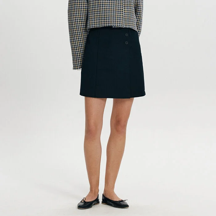Wrap Mini Skirt(Navy)