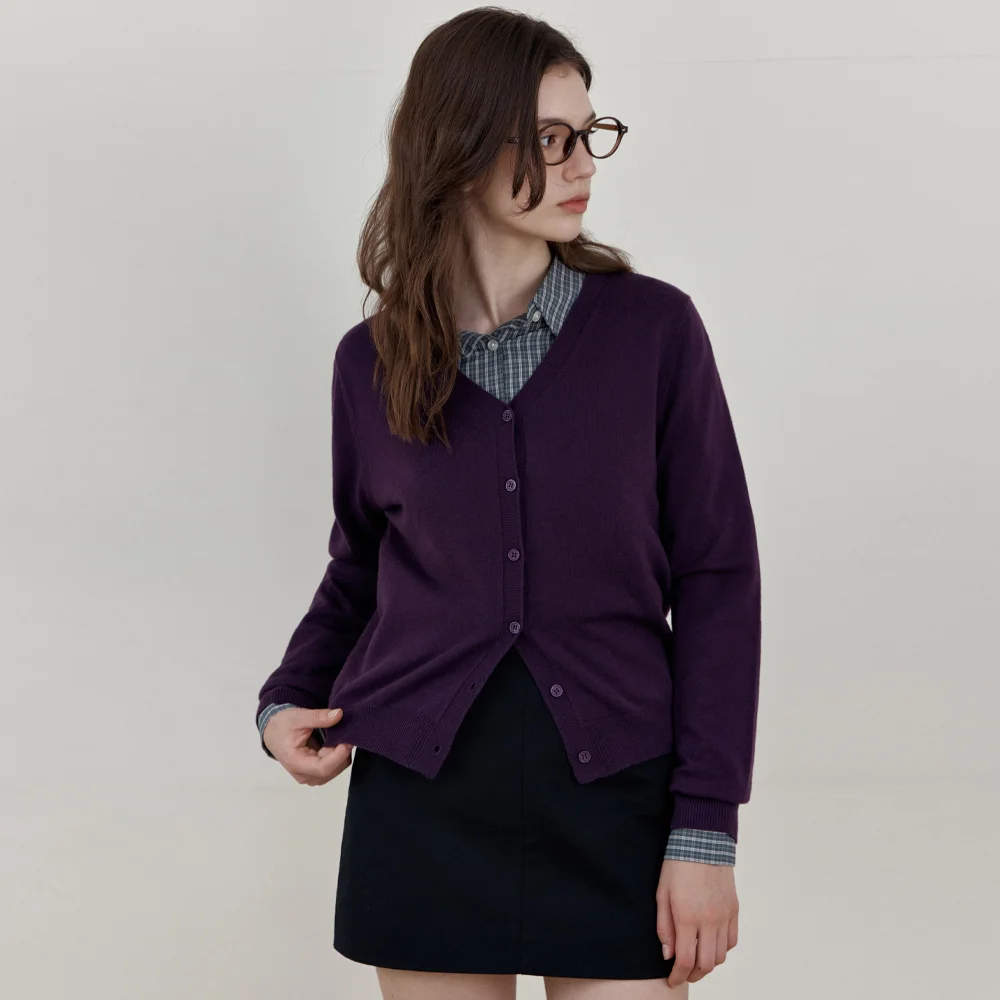 Nook Wool V-Neck Cardigan_PURPLE(WCB6KN102)