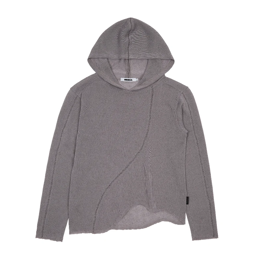 UNBALANCED STITCH KNIT HOODIE