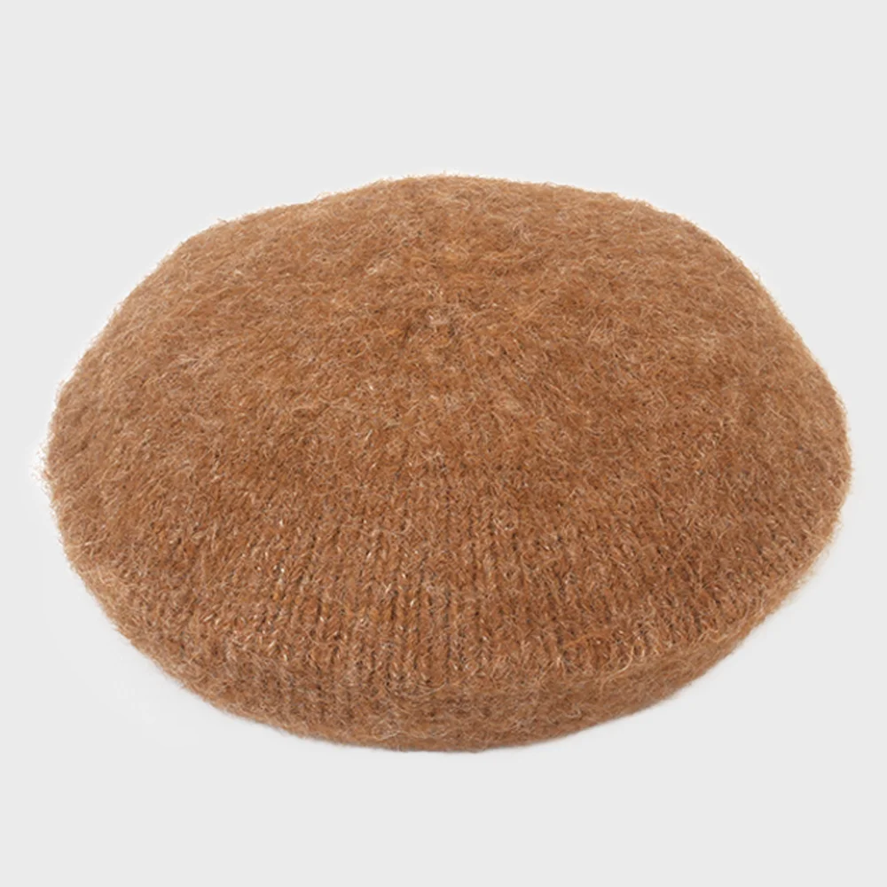 Wool Brown Knit Beret 貝雷帽