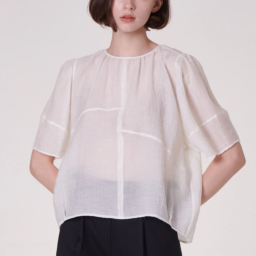 ayer chiffon blouse -ivory-