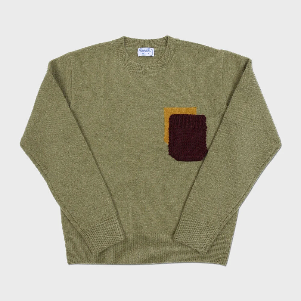 TROMPE POCKET SWEATER - OLIVE