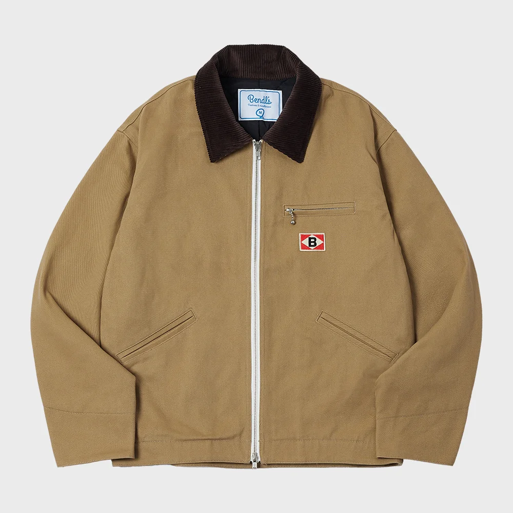QUILTED WORK JACKET -BEIGE