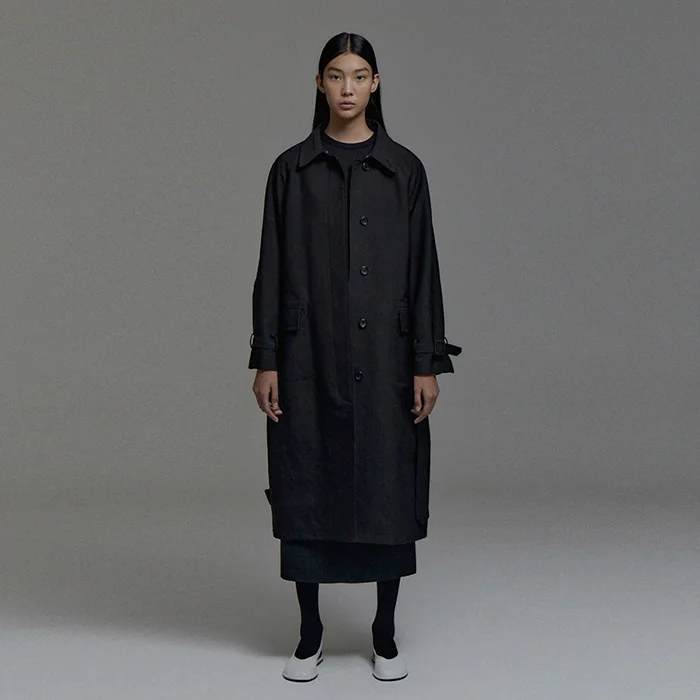 Raglan Belted Trench Coat(Black)