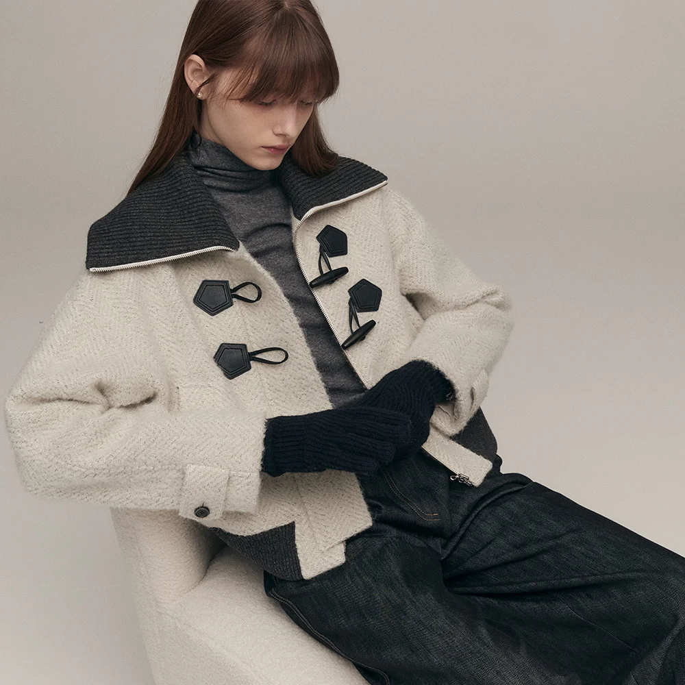 BIG COLLAR DUFFLE JACKET (oat ivory)