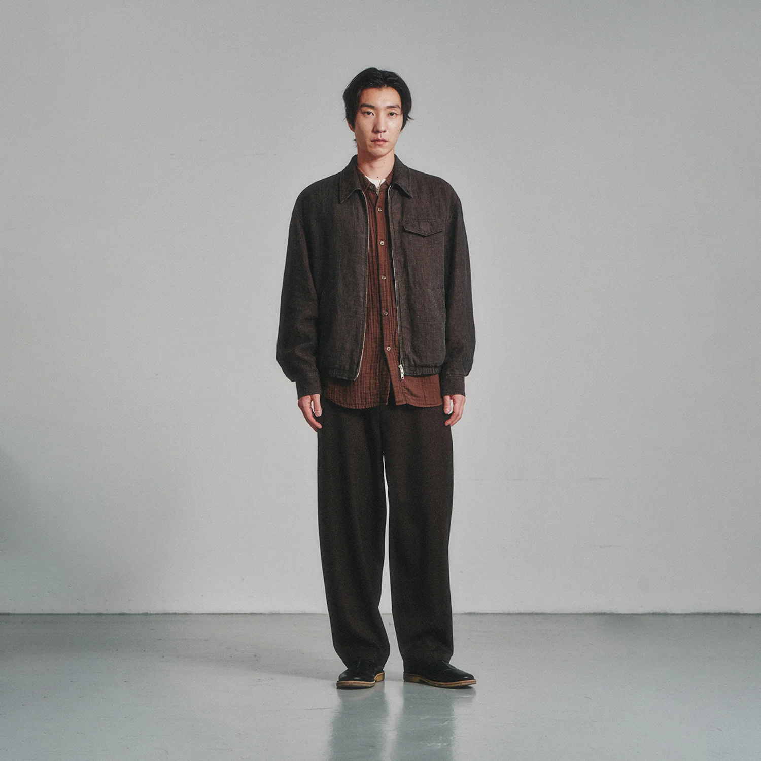 Linen Pocket Blouson_Wood