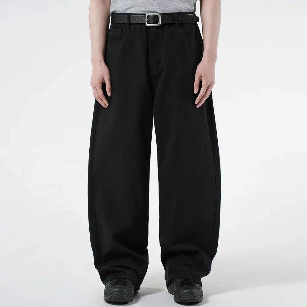 WIDE CURVED COTTON PANTS