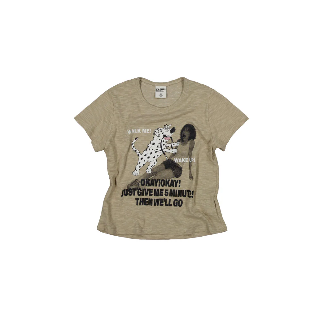 FIVE MORE MINUTES TEE-BEIGE