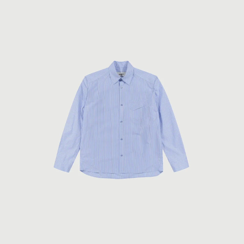 Fold-detail shirt (Blue)
