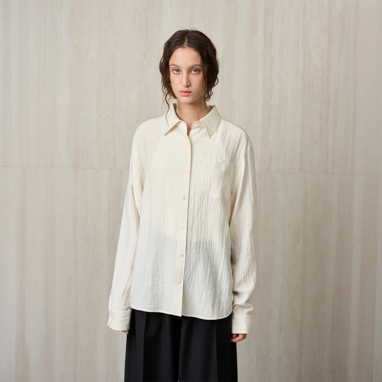 SILKY LIGHTWEIGHT SHIRT PEARL
