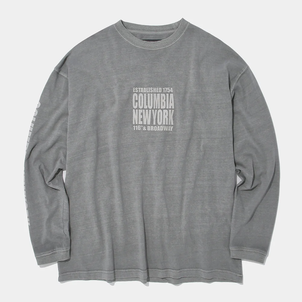 CU SQUARE LOGO DYED L/S T-SHIRT_GRAY