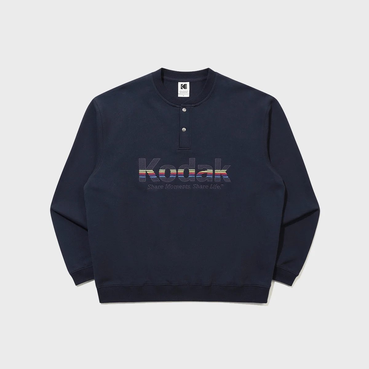 彩虹 亨利領 衛衣 NAVY