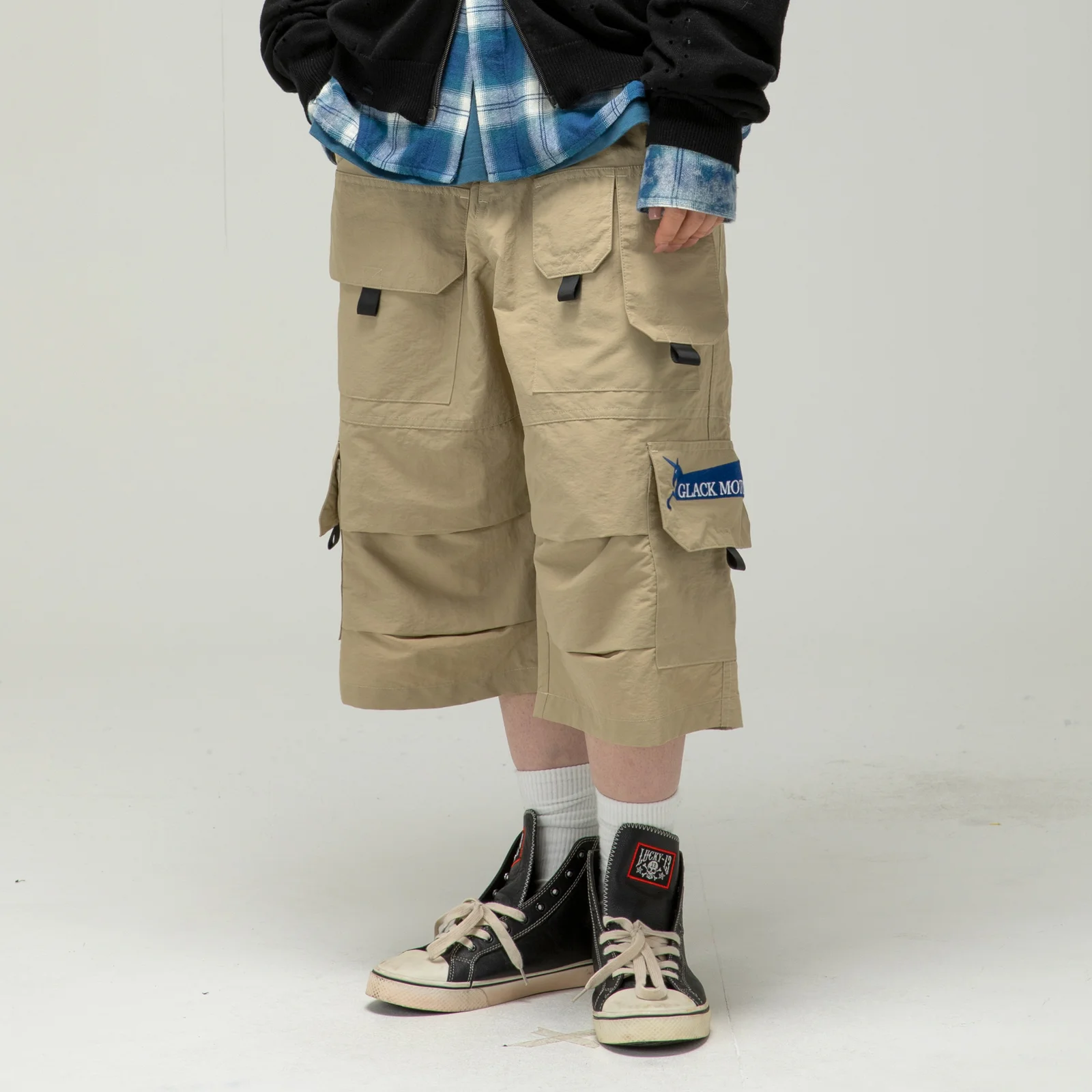 GP108 多色 口袋 百慕達 褲子 (BEIGE)