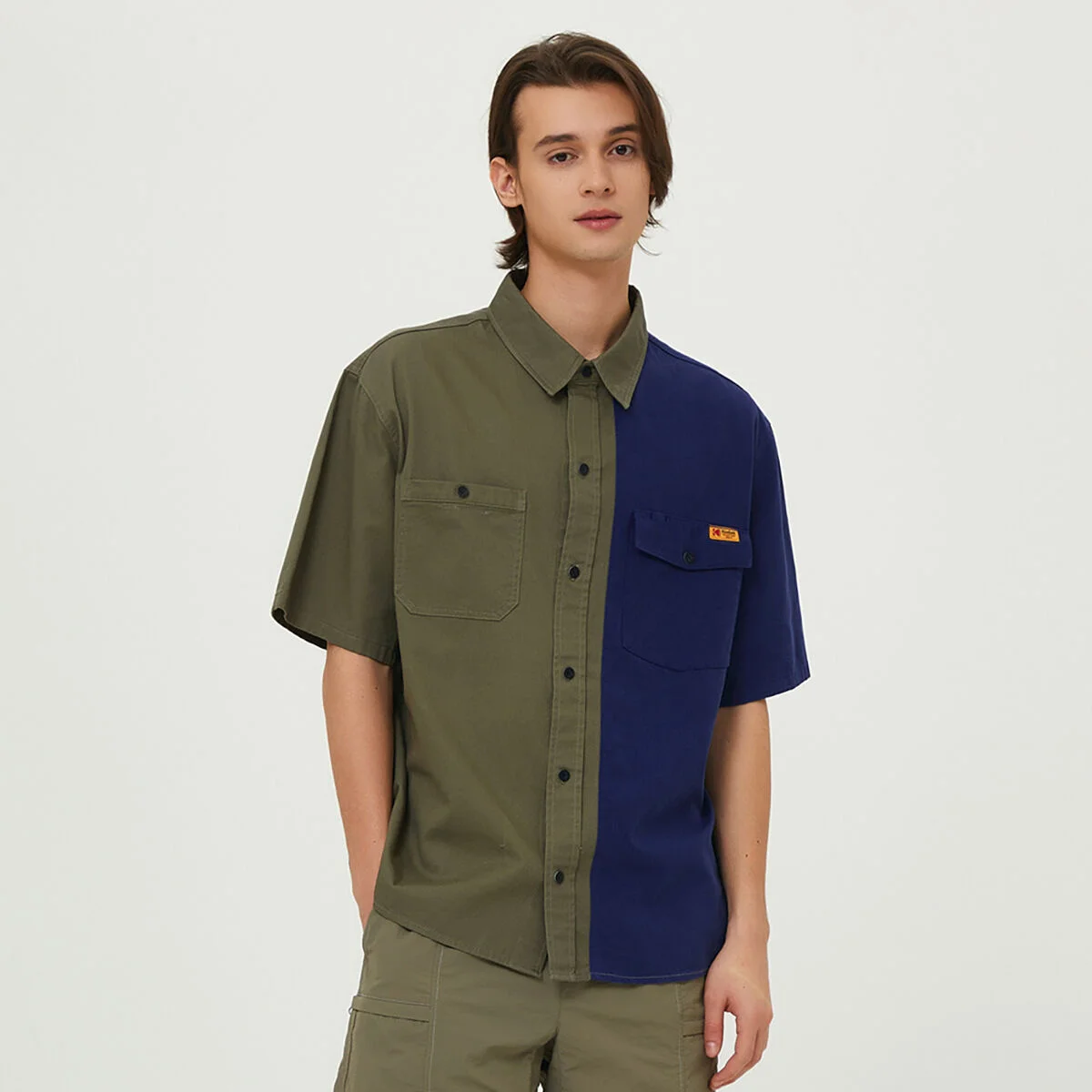 Mailer 撞色 短袖襯衫 KHAKI