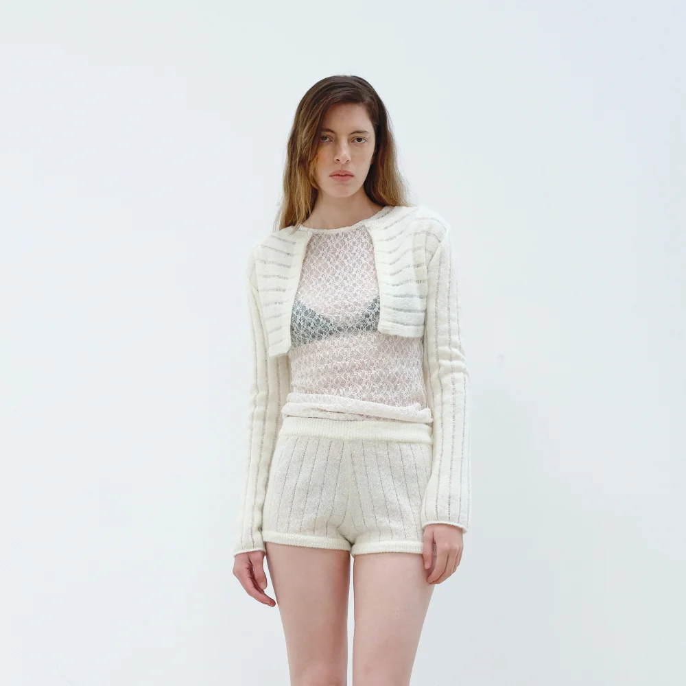 CROPPED BOLERO CARDIGAN - IVORY