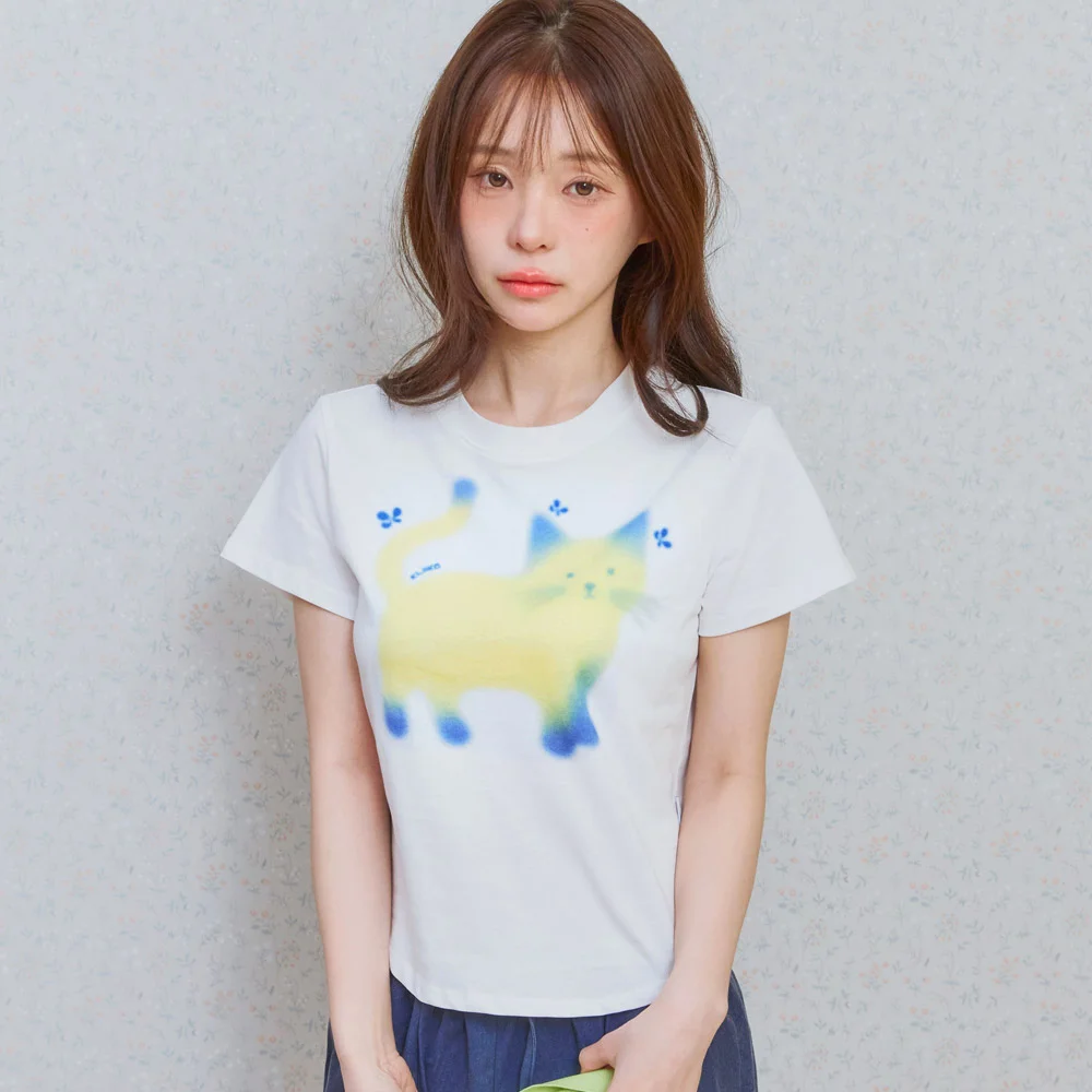 ke405. Soft Cat Life Tee Slimfit