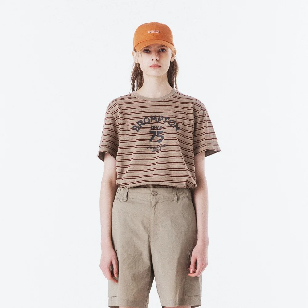 PIGMENT STRIPE HALF SLEEVE T-SHIRT - BURGUNDY (P262UTS138)