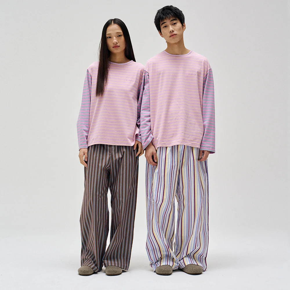 雙 家居服 睡衣 套裝_粉紅條紋 2SIZES (含禮品包裝)