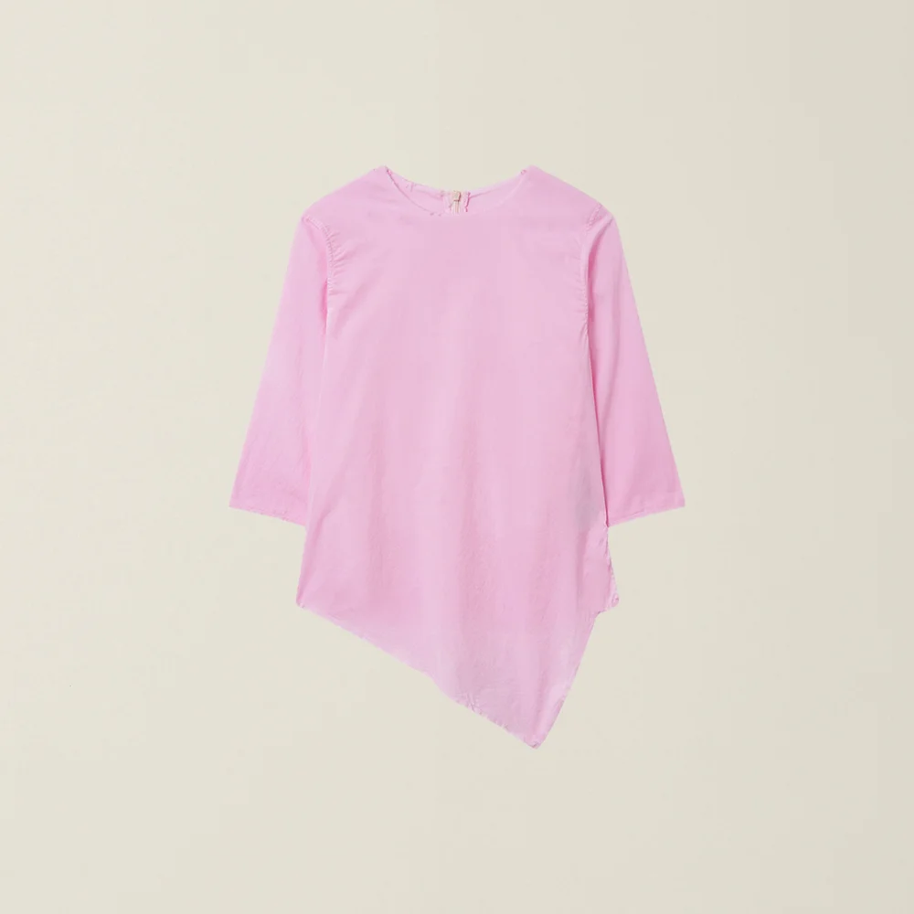 WOMENS OBLIQUE CUTTING BLOUSE SHELL PINK