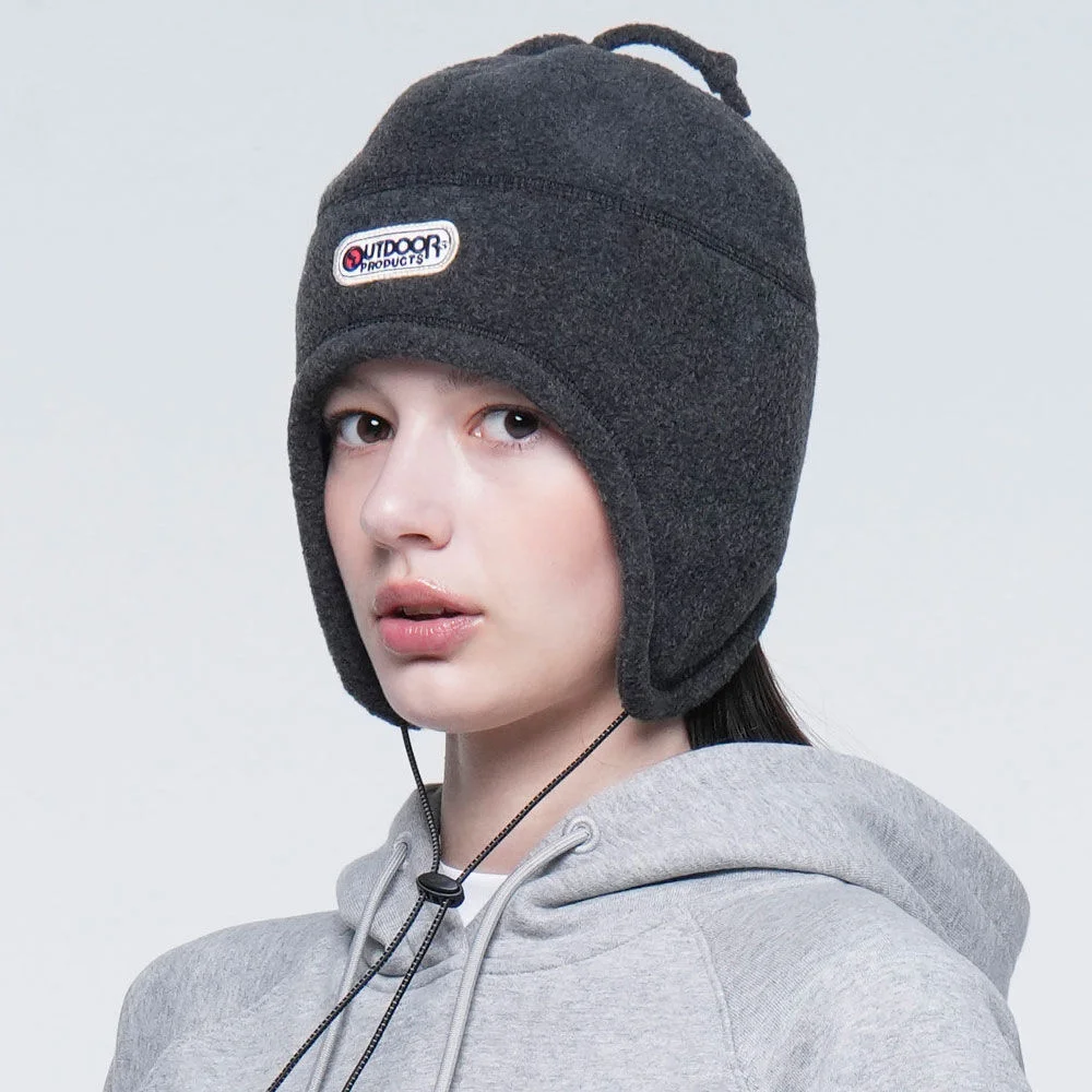 FLEECE EARPLUG BEANIE (CHARCOAL)
