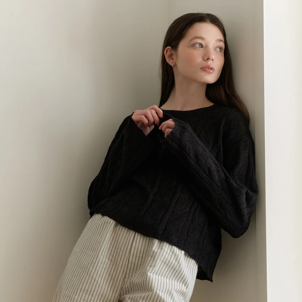 NET CABLE KNIT_BLACK