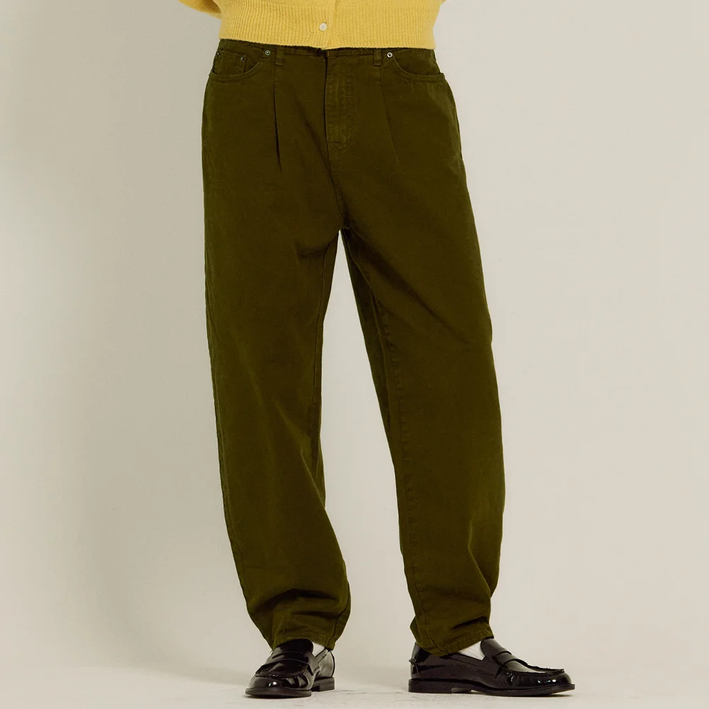 Curved Dyeing Pants (Khaki)